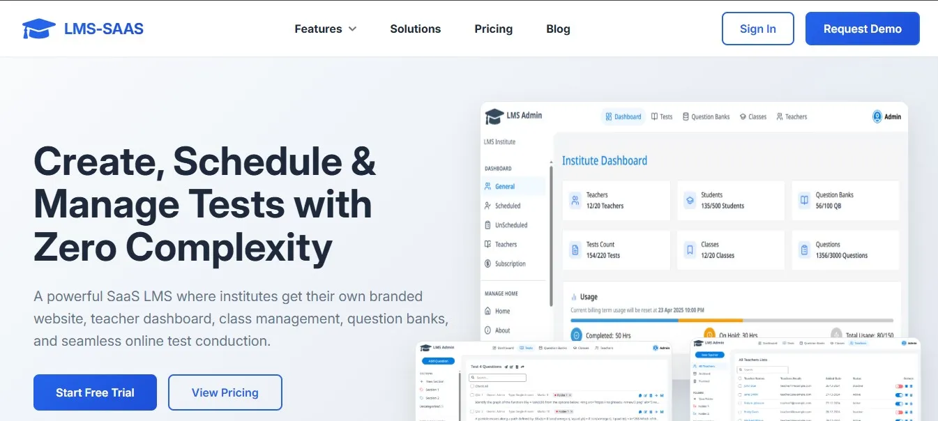SaaS Learning Management System (Advanced Online Examination Platform) Preview Slide 4